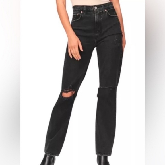 Abercrombie ultra high rise 90s straight jeans black - Picture 2 of 13